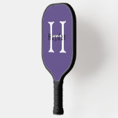 Eenvoudig Paars monogram naam + Initiaal Pickleball Paddle (Links)