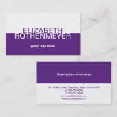 Eenvoudig Paars-paneelVisitekaartje Visitekaartje (Voorkant / Achterkant)