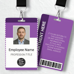 Eenvoudig Paars Professioneel Identificatiebadge Badge