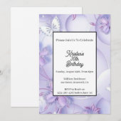 Eenvoudig Paars thema uitnodiging (Voorkant / Achterkant)