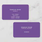 Eenvoudig Paars Visitekaartje (Voorkant / Achterkant)