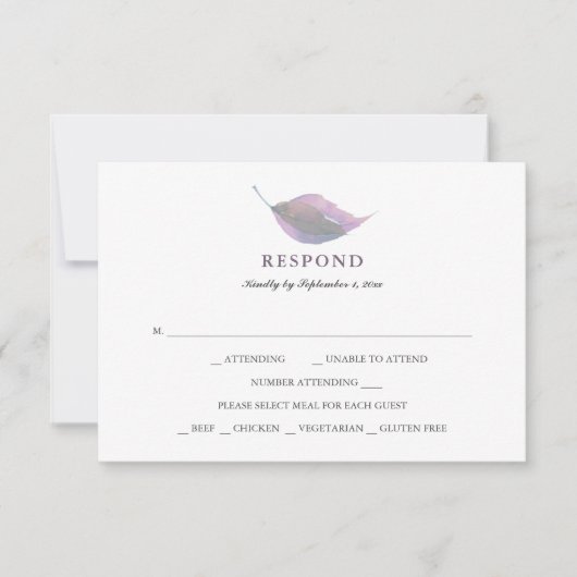 Eenvoudig Paars vlees met keuzevrijheid RSVP (Voorkant)