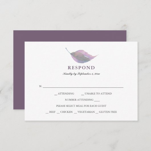 Eenvoudig Paars vlees met keuzevrijheid RSVP (Voorkant / Achterkant)