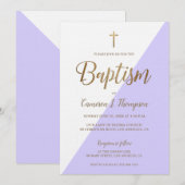 Eenvoudig Paars-wit, modern Kaart (Voorkant / Achterkant)