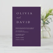 Eenvoudig Paars Zwart & Wit Elegant Minimalistisch Kaart (Staand voorkant)