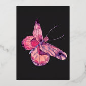 Eenvoudig Paarse bloemenontwerp Folie Uitnodiging (Achterkant)