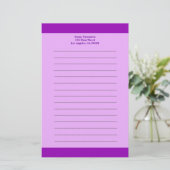 Eenvoudig paarse briefpapier (Staand voorkant)