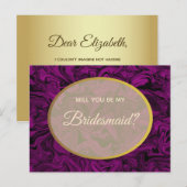 Eenvoudig Paarse bruidsmeisje voorstel Briefkaart (Voorkant / Achterkant)