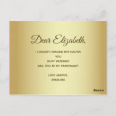 Eenvoudig Paarse bruidsmeisje voorstel Briefkaart (Achterkant)