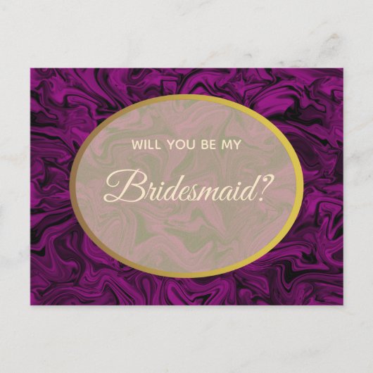 Eenvoudig Paarse bruidsmeisje voorstel Briefkaart (Voorkant)