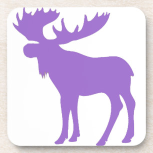 Eenvoudig paarse eland symbool bier onderzetter