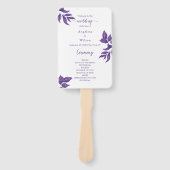 Eenvoudig Paarse Elegant Eucalyptus Trouwprogramma Handwaaier (Voorkant)