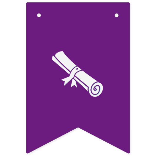 Eenvoudig Paarse en witte Afstuderen Vlaggetjes (Tweede vlag)
