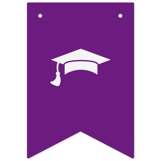Eenvoudig Paarse en witte Afstuderen Vlaggetjes (Eerste vlag)