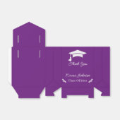 Eenvoudig Paarse en witte Gepersonaliseerd Afstude Bedankdoosjes (Uitgevouwen)