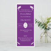 Eenvoudig Paarse en witte gepersonaliseerde Afstud Kaart (Staand voorkant)