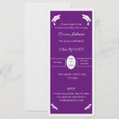 Eenvoudig Paarse en witte gepersonaliseerde Afstud Kaart (Voorkant / Achterkant)