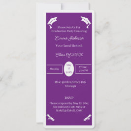 Eenvoudig Paarse en witte gepersonaliseerde Afstud Kaart