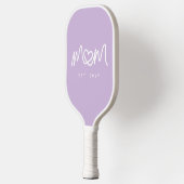 Eenvoudig Paarse Hart Script Mama Opgericht Est Pickleball Paddle (Links)