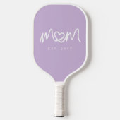 Eenvoudig Paarse Hart Script Mama Opgericht Est Pickleball Paddle (Achterkant)