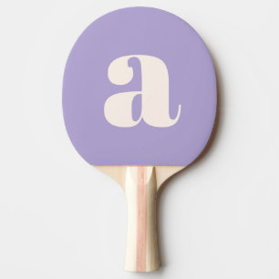 Eenvoudig Paarse Lavendel Bold Retro Monogram Init Tafeltennisbatje