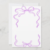 Eenvoudig Paarse lint Lijst Vrijgezellenfeest Kaart (Achterkant)