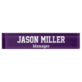 Eenvoudig Paarse met witte letters Naambordje