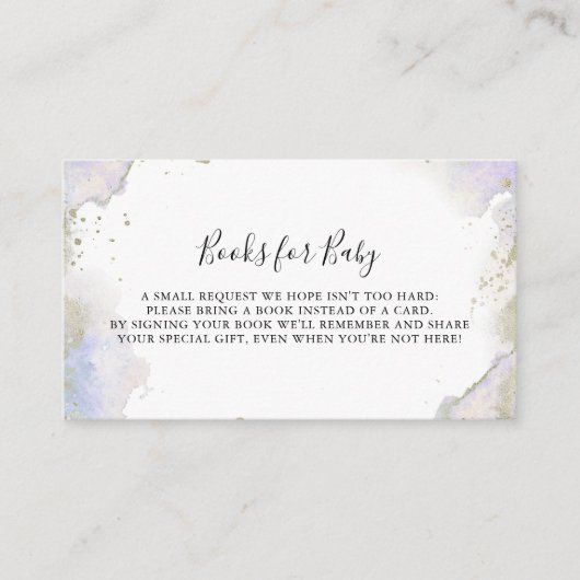 Eenvoudig Paarse minimalistische Baby shower boek  Informatiekaartje (Voorkant)