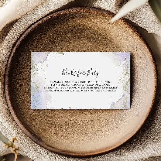Eenvoudig Paarse minimalistische Baby shower boek  Informatiekaartje