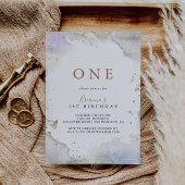 Eenvoudig Paarse minimalistische eerste verjaardag Kaart