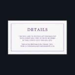 Eenvoudig Paarse Monogram Elegante bruiloft Informatiekaartje<br><div class="desc">Eenvoudige kleine trouwbehuizingskaart met een modern, maar elegant design met uw details omgeven door een dunne rand en uw monogram op de achterkant. Alle ontwerpelementen zijn paars en kunnen worden gewijzigd in het ontwerpbewerkgereedschap. Een stijlvol en stijlvol ontwerp dat ideaal is voor een minimalistisch koppel. Gebruik deze omhullingskaarten om aanwijzingen...</div>