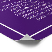 Eenvoudig Paarse Monogram Elegante bruiloft Poster (Hoek)