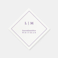 Eenvoudig Paarse Monogram Elegante bruiloft