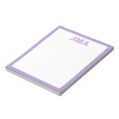 Eenvoudig Paarse monogram Notitieblok (Linkerzijde)