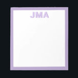 Eenvoudig Paarse monogram Notitieblok<br><div class="desc">Creëer uw eigen gepersonaliseerde monogram briefpapier met uw aangepaste initialen of naam in de moderne minimalistische typografie.</div>