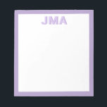 Eenvoudig Paarse monogram Notitieblok<br><div class="desc">Creëer uw eigen gepersonaliseerde monogram briefpapier met uw aangepaste initialen of naam in de moderne minimalistische typografie.</div>