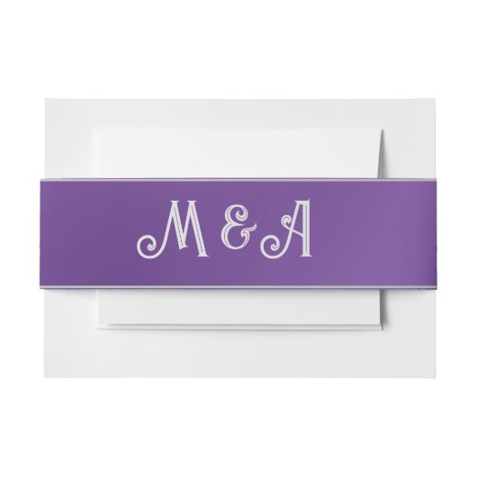 Eenvoudig Paarse Ombre Monogram Uitnodigingen Wikkel (Voorkant Voorbeeld)