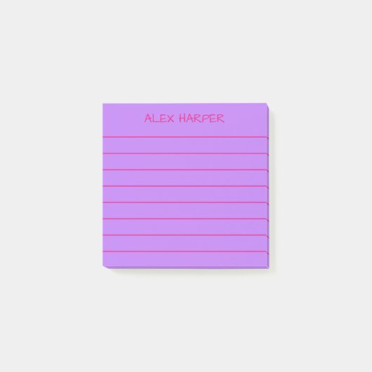 Eenvoudig Paarse & Roze Sinaasappel Voeg naam toe  Post-it® Notes (Voorkant)