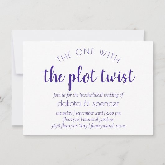 Eenvoudig Paarse script | Een met Wedding Plot Twi Kaart (Voorkant)