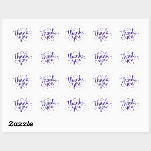 Eenvoudig Paarse script | Grape Passion Bedankt Ronde Sticker (Vel)