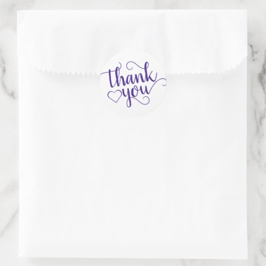 Eenvoudig Paarse script | Grape Passion Bedankt Ronde Sticker (Tas)