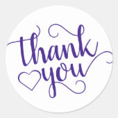 Eenvoudig Paarse script | Grape Passion Bedankt Ronde Sticker (Voorkant)