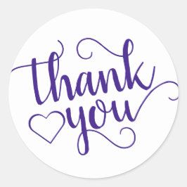 Eenvoudig Paarse script | Grape Passion Bedankt Ronde Sticker