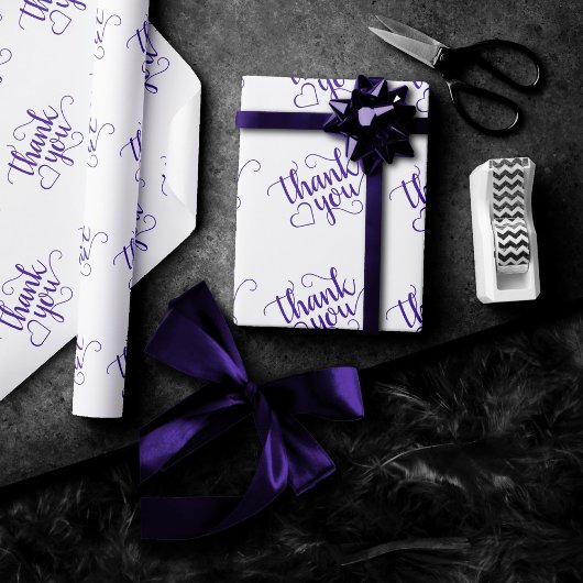 Eenvoudig Paarse script | Royal Grape Hartelijk da Cadeaupapier