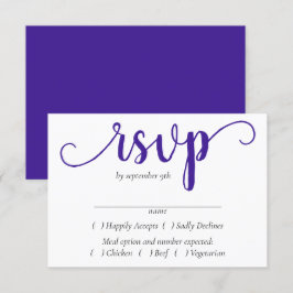 Eenvoudig Paarse script | Stralende druivenboom ke RSVP Kaartje
