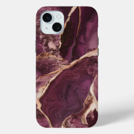 Eenvoudig Paarse wit marmer iPhone 15 Mini Hoesje