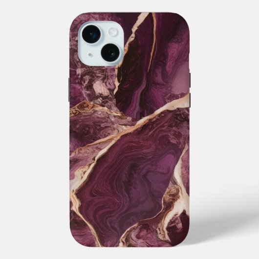 Eenvoudig Paarse wit marmer Case-Mate iPhone Case (Achterkant)