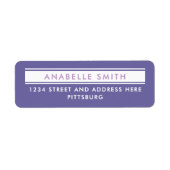 Eenvoudig Paarse witte retouradres Typo Etiket (Voorkant)