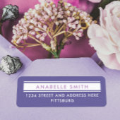 Eenvoudig Paarse witte retouradres Typo Etiket