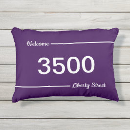 Eenvoudig Paarse Witte Straat Adres Huisnummer Buitenkussen